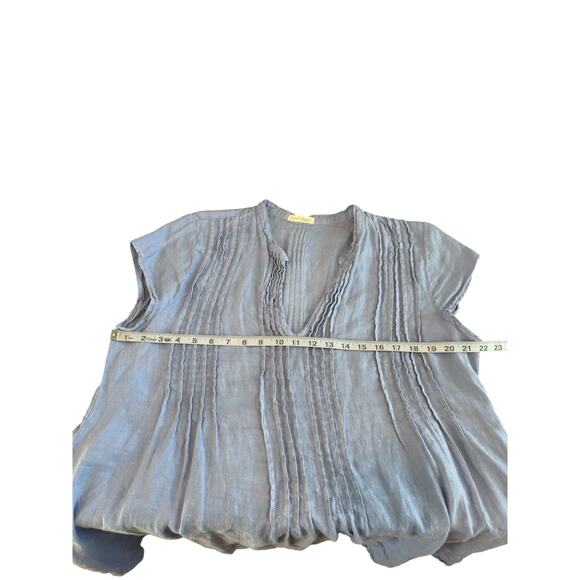 Free People CP Shades Dress Blue Lagenlook Linen Regina Tunic Relaxed Large‎ - Picture 12 of 15